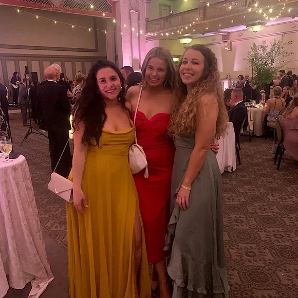 Yellow Lulus lace-up cowl maxi dress (wedding guest/bridesmaid dress) - Picture 3 of 3